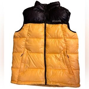 Columbia Omniheat puffer vest yellow & black men’s M